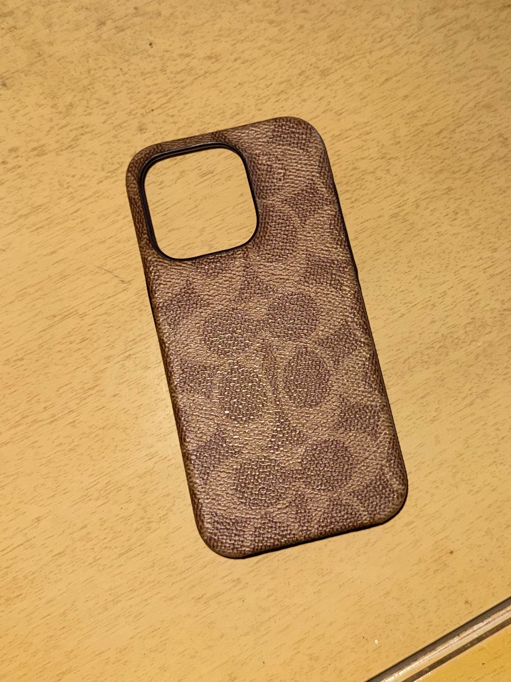 Coach Signature Monogram Brown Phone Case